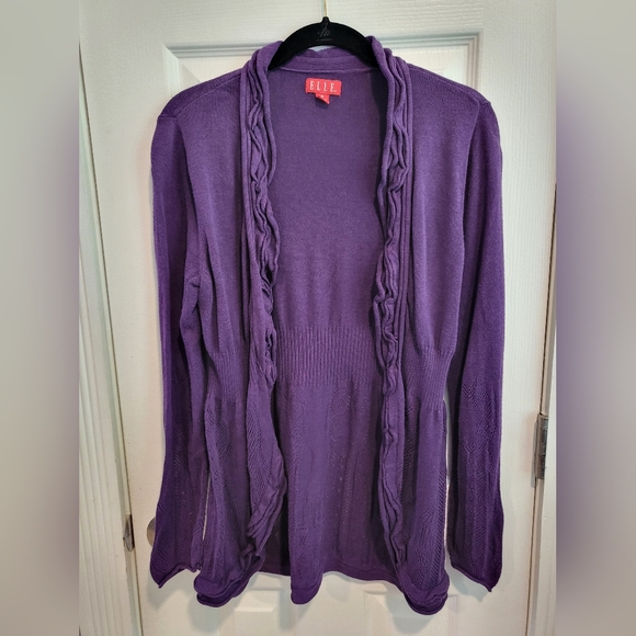 Elle Women's Stylish Purple Cardigan - Picture 1 of 6
